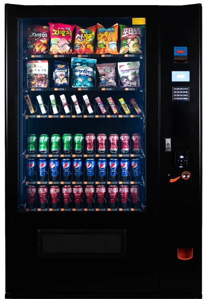 Máquina combo de snacks y bebidas, 5 anchos